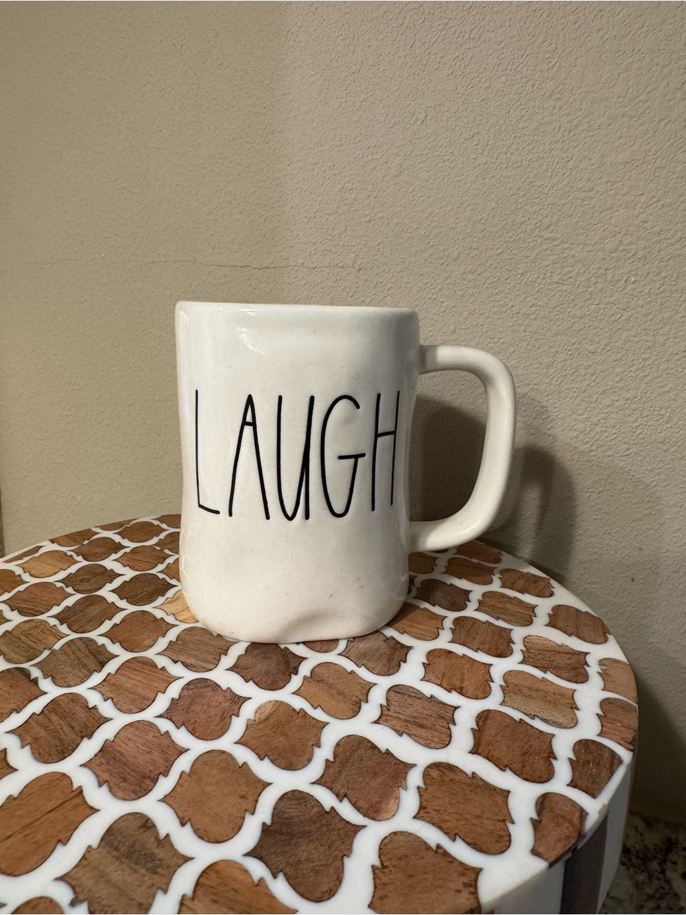 Rae Dunn White 'Laugh' Ceramic Coffee Mug - Home Dining